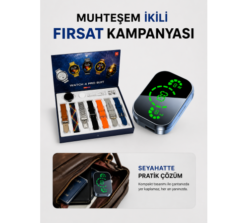 Dokunmatik Akıllı Saat Yeni Nesil Kulaklık Kampanyası Bluetooth Bağlantılı ANC Özelliği