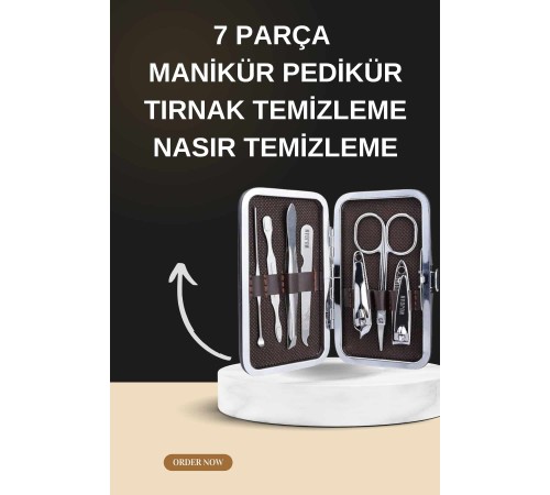 Manikür Pedikür Seti İkili Set El ve Ayak Bakımı Nasır Temizleme Protez Tırnak Çıkarma