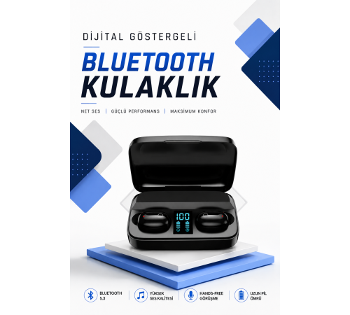 Dijital Göstergeli Bluetooth Kulaklık Kablosuz TWS Stereo Bluetooth 5.0