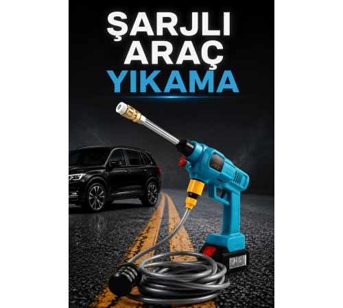 Şarjlı Ve Yüksek Basınçlı Oto Yıkama Makinesi Ve Sulama Tabancası Bahçe Yıkama Makinesi