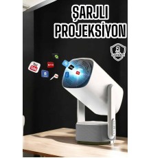 Akıllı Projeksiyon Powerbankli Taşınabilir Sinema Projektörü 4k HD Kaliteli