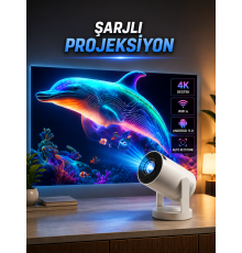 Taşınabilir Sinema Oyun Projektörü Akıllı Projeksiyon Android 11