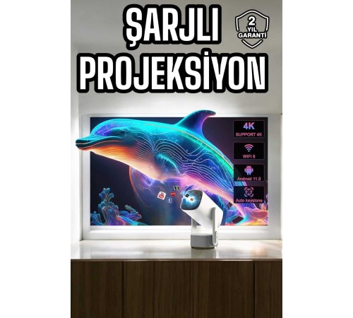 Taşınabilir Sinema Oyun Projektörü Akıllı Projeksiyon Android 11