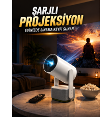 ŞARJLI PROJEKSİYON EVİNİZDE SİNEMA KEYFİ SUNAR