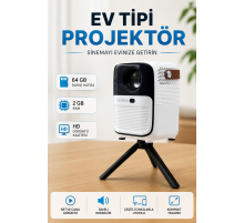 Projector Ev Tipi 64 Gb 2 Gb Rem Hafıza Hd Görüntü Kumandalı