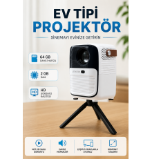 Projector Ev Tipi 64 Gb 2 Gb Rem Hafıza Hd Görüntü Kumandalı