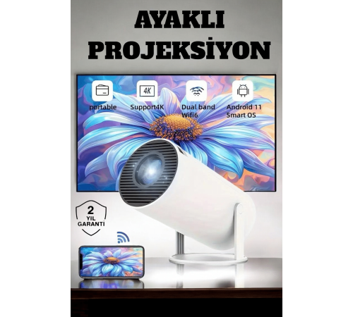 130 İnç Geniş Ekran ve 4K Destekli Full HD Projeksiyon Cihazı
