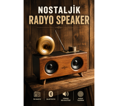 Nostaljik Görünümlü Bluetooth Bağlantılı Speaker