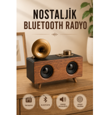 Nostaljik Radyo Bluetooth Bağlantılı Şarjlı Yüksek Ses Kaliteli