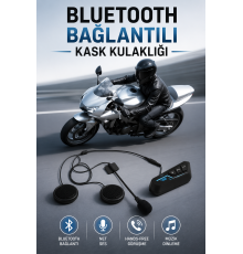 Kask Kulaklığı Motosiklet Intercom Interkom Dinleme Konuşma Özellikli Su Geçirmez