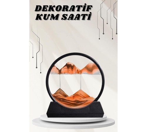 Dekoratif Kum Sulu Kum Saati Yuvarlak Şık Kum Tablosu Kum Saati Şeklinde Kum Tablo