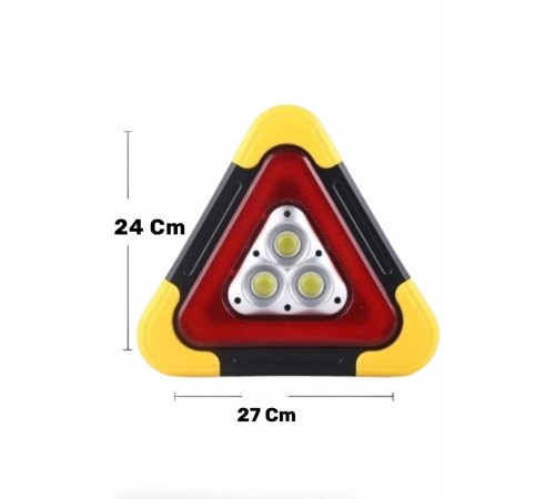 Işıklı Üçgen Reflektör Led Projektör Acil Durum Feneri Flaşör 500 Lümen