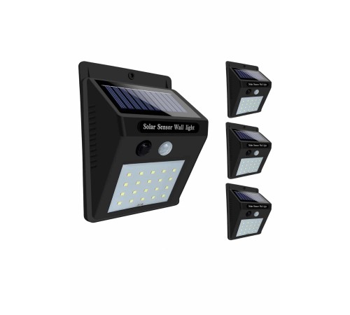 Solar Sensörlü Duvar Lambası Bahçe Lamba 20 Led Işık