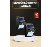 Bahçe Aydınlatma Sensörlü Güneş Enerjili Duvar Lambası 40 Led Işık