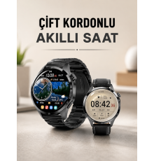 Çift Kordonlu Yüksek Çözünürlüklü Akıllı Saat Uyku İzleyici & Spor Modları