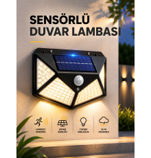 SENSÖRLÜ GÜNEŞ ENERJİLİ DUVAR LAMBASI