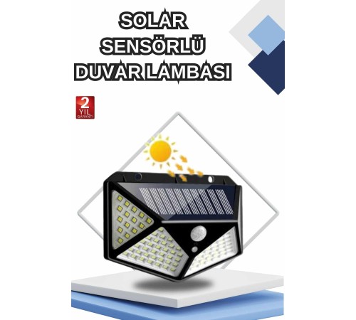 Bahçe Lambası Bahçe Aydınlatma Sensörlü Suya Dayanıklı 100 Led