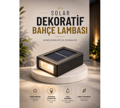 Dekoratif Duvar Lambası Solar Güneş Enerjili Bahçe Aydınlatması