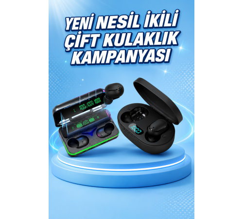 İkili Bluetooth Kulaklık Dijital Göstergeli Uzun Pil Ömrü Yüksek Ses Kaliteli