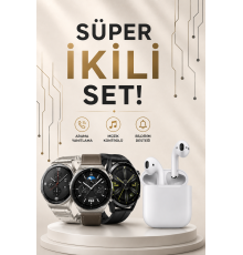 Akıllı Saat ve Kulaklık Seti Dokunmatik Ekran 5.0 Bluetooth Bağlantılı Sesli Görüşme