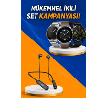 Alarm ve Titreşim Özellikli Akıllı Saat ve Mikrofonlu Kablolu Bluetooth Kulaklık 60 Saat