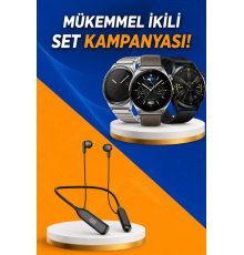 Alarm ve Titreşim Özellikli Akıllı Saat ve Mikrofonlu Kablolu Bluetooth Kulaklık 60 Saat
