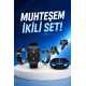 Kablosuz Bluetooth Bağlantılı Kulaklık ve Dokunmatik Ekran Akıllı Saat Arama Cevaplama