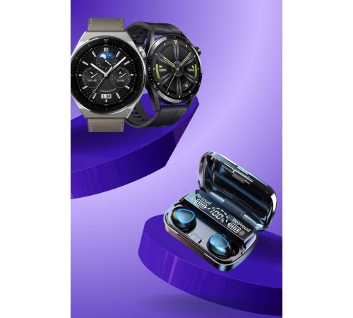 İkili Set Akıllı Saat Ve Bluetooth Kulaklık Kablosuz Uzun Pil Ömrü Spor Modları