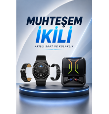 Dijital Göstergeli Bluetooth Kulaklık ve Bildirim Görebilen Akıllı Saat Alarm ve Titreşim