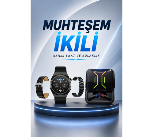 Dijital Göstergeli Bluetooth Kulaklık ve Bildirim Görebilen Akıllı Saat Alarm ve Titreşim