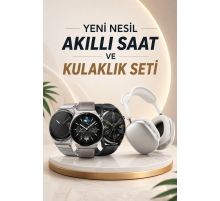 Yeni Nesil Sesli Görüşme Akıllı Saat ve Powerbank Çoklu Şarj Girişli Bluetooth Kulaklık Nabız Ölçer