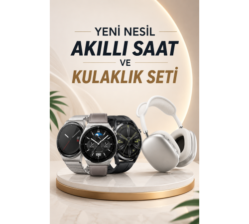 Yeni Nesil Sesli Görüşme Akıllı Saat ve Powerbank Çoklu Şarj Girişli Bluetooth Kulaklık Nabız Ölçer