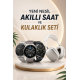 Yeni Nesil Sesli Görüşme Akıllı Saat ve Powerbank Çoklu Şarj Girişli Bluetooth Kulaklık Nabız Ölçer