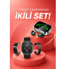 TWS Bluetooth Kulaklık ve Akıllı Saat Uyku Takibi Nabız Ölçer Uzun Pil Ömrü