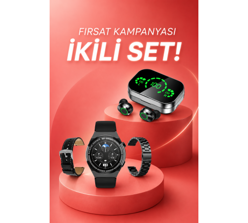 TWS Bluetooth Kulaklık ve Akıllı Saat Uyku Takibi Nabız Ölçer Uzun Pil Ömrü
