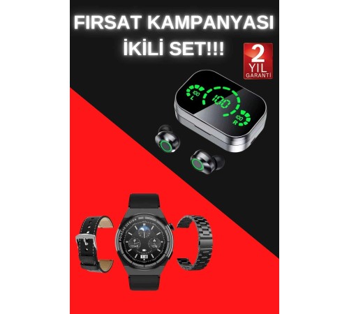 TWS Bluetooth Kulaklık ve Akıllı Saat Uyku Takibi Nabız Ölçer Uzun Pil Ömrü