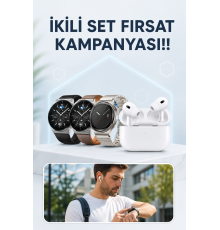 Aynalı Bluetooth Kulaklık Yeni Nesil Akıllı Saat Titreşimli Nabız Ölçer Spor Modları