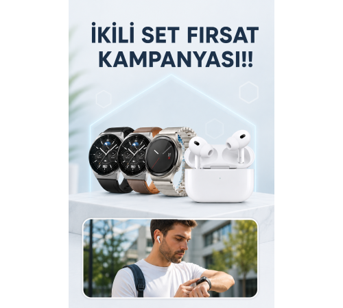 Aynalı Bluetooth Kulaklık Yeni Nesil Akıllı Saat Titreşimli Nabız Ölçer Spor Modları