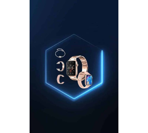 Yeni Nesil Pembe Dokunmatik Ekran Akıllı Saat ve Kulaklığı Kablosuz Bluetooth Kulaklık