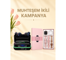 Kadınlara Özel Bileklik Hediyeli Akıllı Saat ve Dijital Göstergeli ANC Özellikli Bluetooth Kulaklık