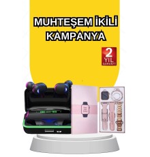 Kadınlara Özel Bileklik Hediyeli Akıllı Saat ve Dijital Göstergeli ANC Özellikli Bluetooth Kulaklık
