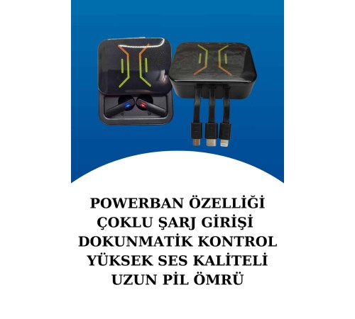 Wireless Şarjlı Akıllı Saat ve Dijital Göstergeli Kablosuz Bluetooth Kulaklık Nabız Ölçer