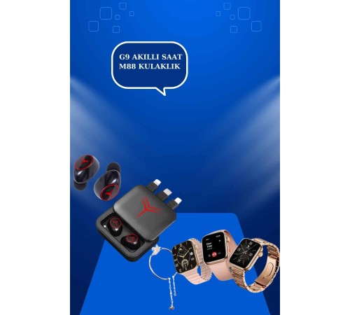 Powerbank Özellikli Bluetooth Kulaklık ve Nabız Ölçer Akıllı Saat Bileklik Hediyeli