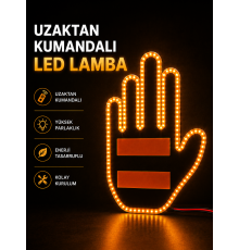 Led Işık El İşareti Araç Camı İçin Uzaktan Kumandalı