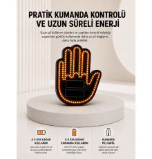 Pilli Led Işık Araç Camı İçin Uzaktan Kumandalı El Simgesi