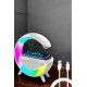 Bluetooth Hoparlör 15W Kablosuz Hızlı Şarj LED Gece Lambası