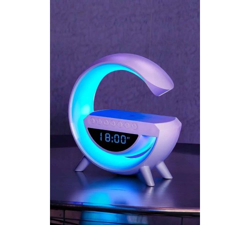 Bluetooth Hoparlör 15W Kablosuz Hızlı Şarj LED Gece Lambası