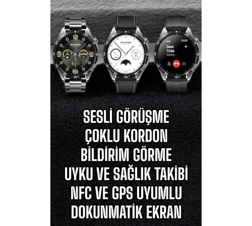 Akıllı Saat Titreşimli Pusula Nabız ve Tansiyon Ölçer NFC Uyumlu