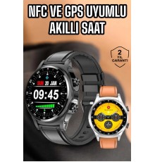 Akıllı Saat Titreşimli Pusula Nabız ve Tansiyon Ölçer NFC Uyumlu