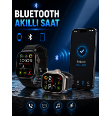 Akıllı Saat Bluetooth Bağlantılı Adımsayar Alarm ve Hatırlatıcı Çağrı Cevaplama